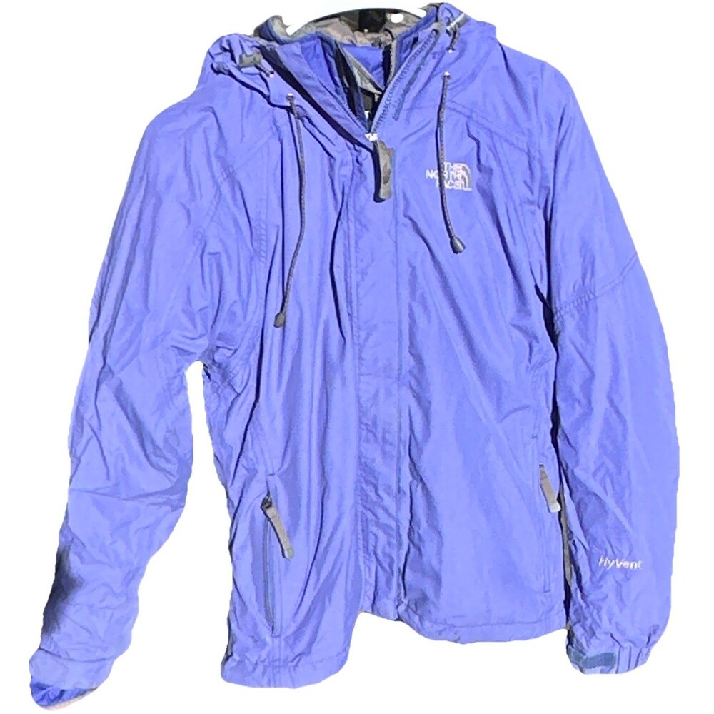 The North Face HyVent 3 In 1 Womens M Blue Hooded Jacket Coat Liner Included